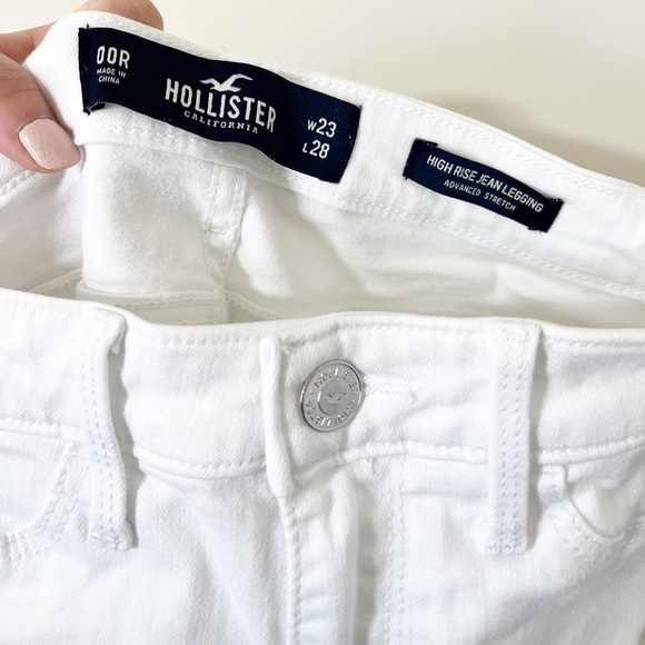 Hollister High Rise White Denim Jean Jegging Size 00 (23) - Picture 9 of 10